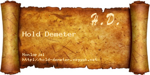 Hold Demeter névjegykártya